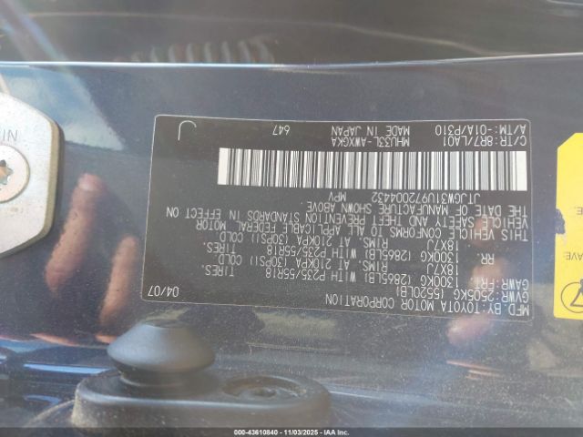 2007 LEXUS RX 400H JTJGW31U972004432 Photo 8