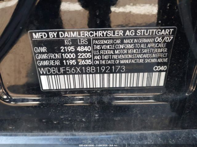 2008 MERCEDES-BENZ E 350 WDBUF56X18B192173 Photo 8