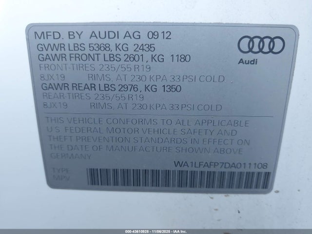 2013 AUDI Q5 WA1LFAFP7DA011108 Photo 8