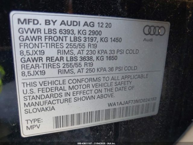 2021 AUDI Q7 WA1AJAF73MD024183 Photo 8