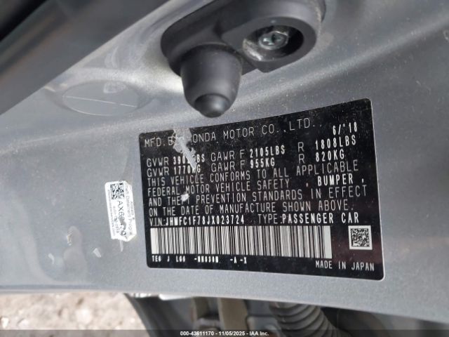 2018 HONDA CIVIC JHMFC1F78JX023724 Photo 8
