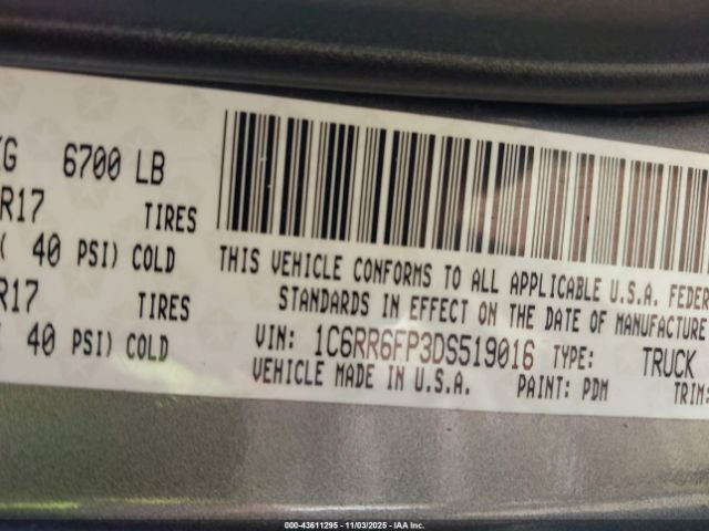 2013 RAM 1500 1C6RR6FP3DS519016 Photo 8