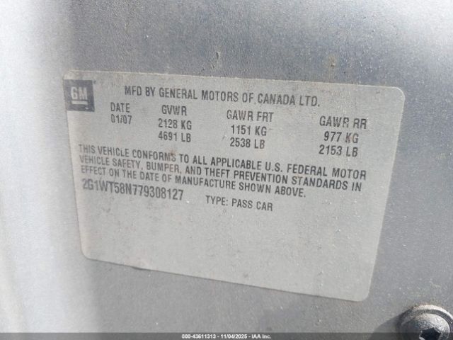 2007 CHEVROLET IMPALA 2G1WT58N779308127 Photo 8