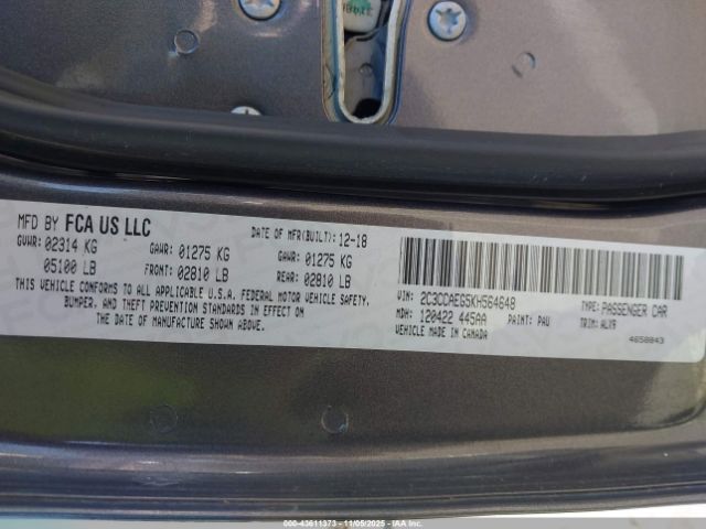 2019 CHRYSLER 300 2C3CCAEG5KH564648 Photo 8