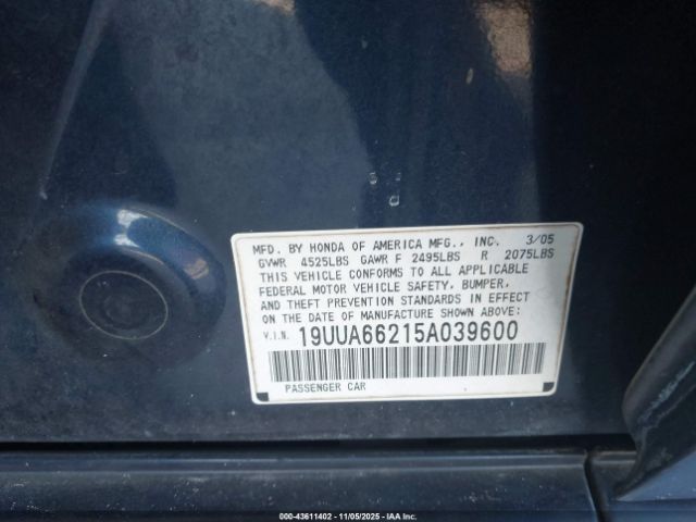 2005 ACURA TL 19UUA66215A039600 Photo 8