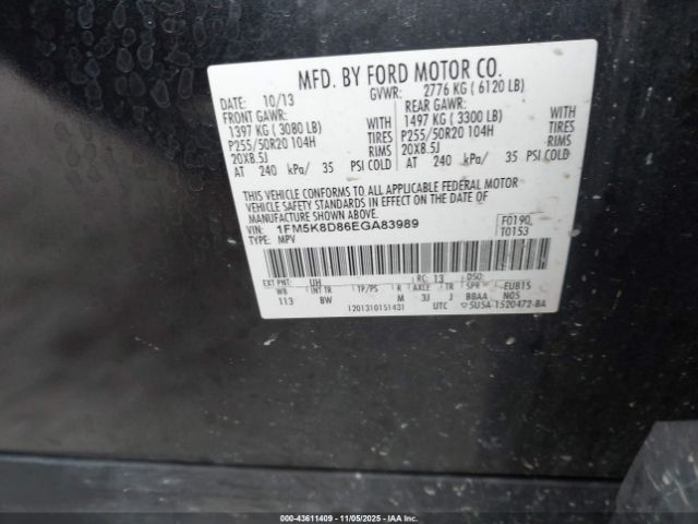 2014 FORD EXPLORER 1FM5K8D86EGA83989 Photo 8