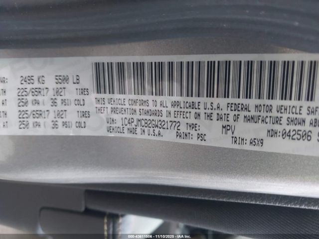 2016 JEEP CHEROKEE 1C4PJMCB2GW321772 Photo 8