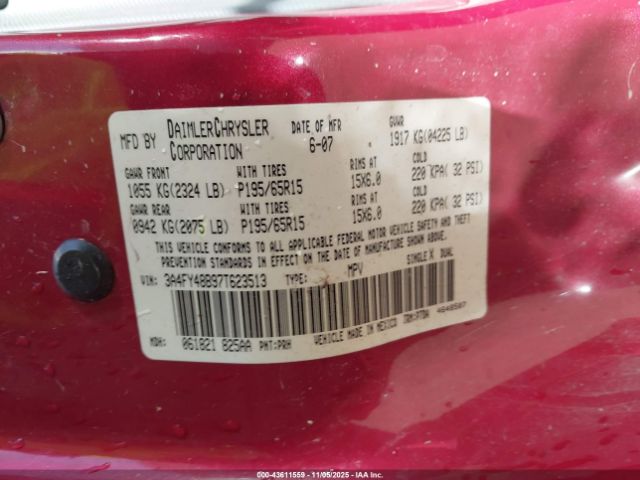 2007 CHRYSLER PT CRUISER 3A4FY48B97T623513 Photo 8