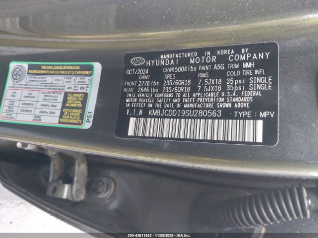 2025 HYUNDAI TUCSON HYBRID KM8JCDD19SU280563 Photo 8