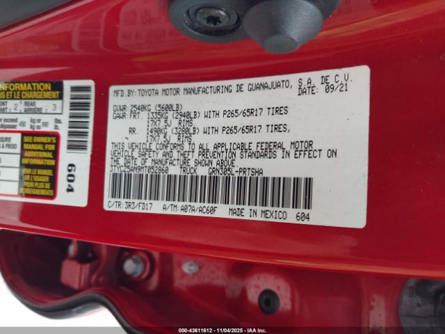2021 TOYOTA TACOMA 3TYCZ5AN9MT052860 Photo 8