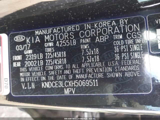 2017 KIA NIRO KNDCE3LCXH5069511 Photo 8