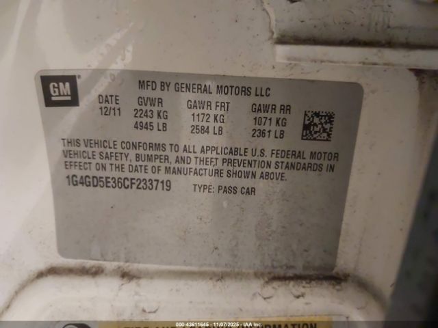 2012 BUICK LACROSSE 1G4GD5E36CF233719 Photo 8
