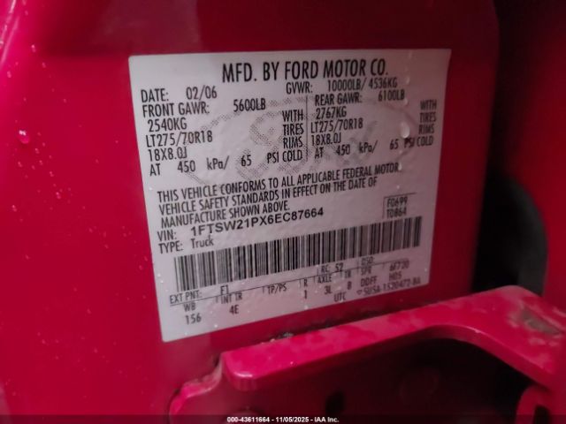 2006 FORD F-250 1FTSW21PX6EC87664 Photo 8