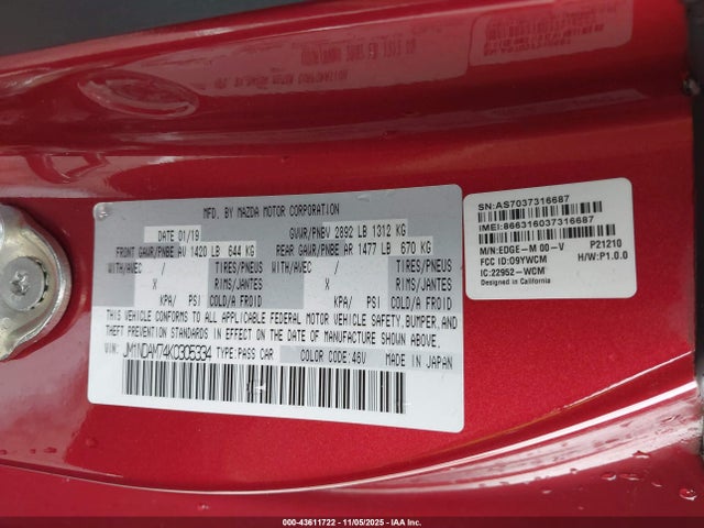 2019 MAZDA MX-5 MIATA RF JM1NDAM74K0305334 Photo 8