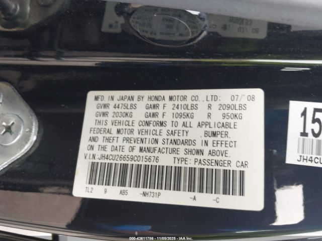 2009 ACURA TSX JH4CU26659C015676 Photo 8