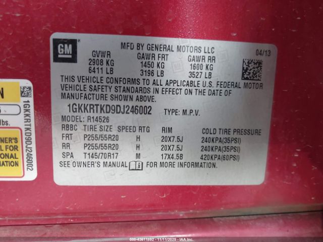 2013 GMC ACADIA 1GKKRTKD9DJ246002 Photo 8