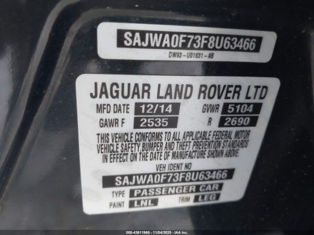 2015 JAGUAR XF SAJWA0F73F8U63466 Photo 8