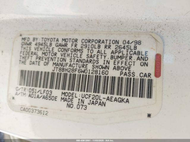 1998 LEXUS LS 400 JT8BH28F6W0128160 Photo 8