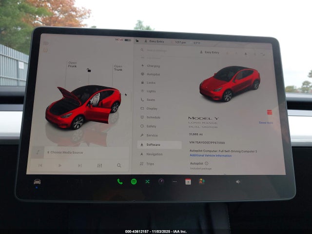Aukcja sprzedaży 2023 Tesla Model Y Awd/long Range Dual Motor All-wheel Drive, vin: 7SAYGDEE1PF673100, numer aukcji: 43612157