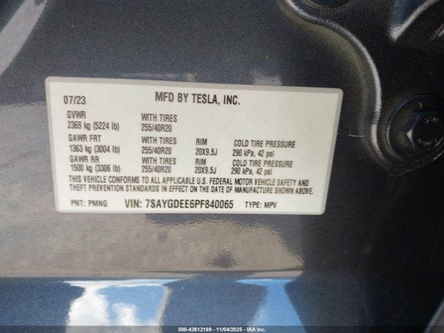 2023 TESLA MODEL Y 7SAYGDEE6PF840065 Photo 8