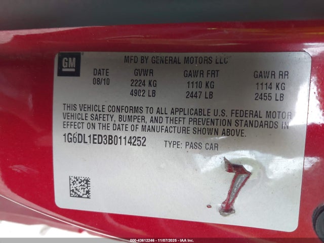 2011 CADILLAC CTS 1G6DL1ED3B0114252 Photo 8