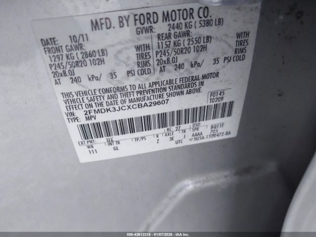 2012 FORD EDGE 2FMDK3JCXCBA29607 Photo 8
