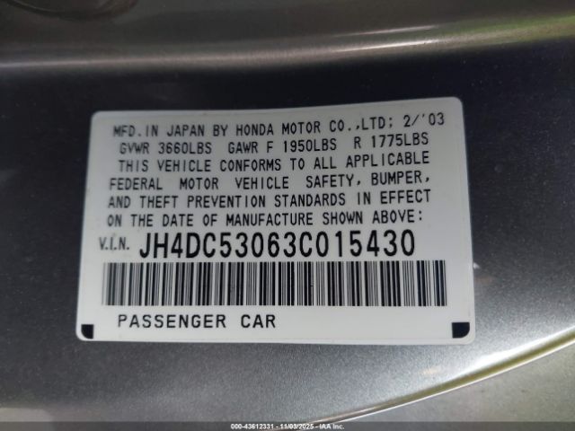 2003 ACURA RSX JH4DC53063C015430 Photo 8