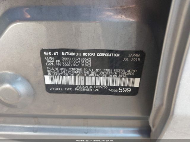 2015 MITSUBISHI LANCER JA32U2FU4FU025700 Photo 8