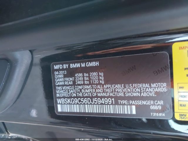 2013 BMW M3 WBSKG9C56DJ594991 Photo 8