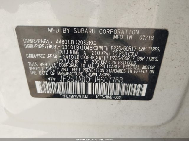 2018 SUBARU FORESTER JF2SJABC6JH607768 Photo 8