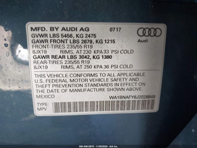 2018 AUDI Q5 WA1BNAFY6J2028849 Photo 8