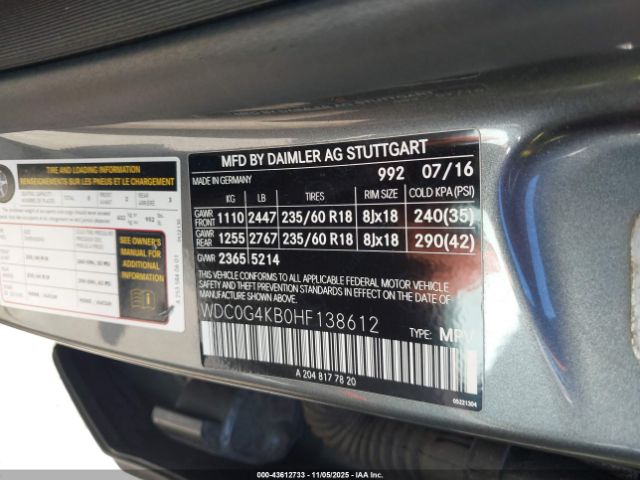 2017 MERCEDES-BENZ GLC 300 WDC0G4KB0HF138612 Photo 8