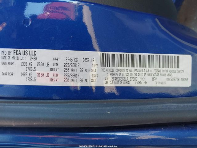 2020 DODGE GRAND CARAVAN 2C4RDGEG0LR187986 Photo 8