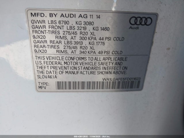 2015 AUDI Q7 WA1LGAFE5FD011623 Photo 8