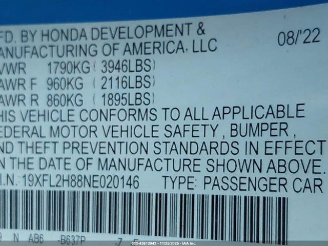 Honda Civic Sport 2022 19XFL2H88NE020146 Image 26
