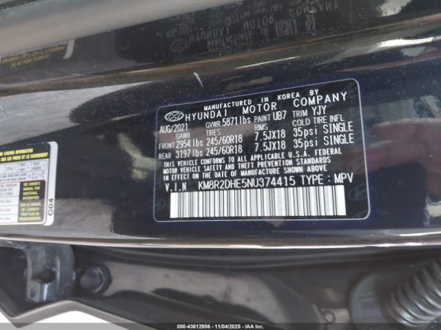 2022 HYUNDAI PALISADE KM8R2DHE5NU374415 Photo 8