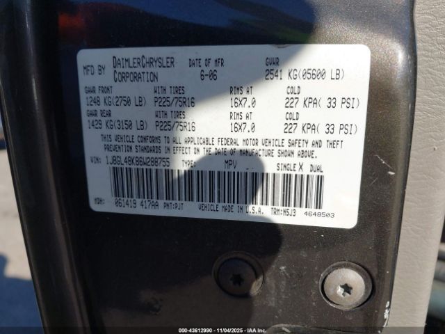 2006 JEEP LIBERTY 1J8GL48K86W288755 Photo 8