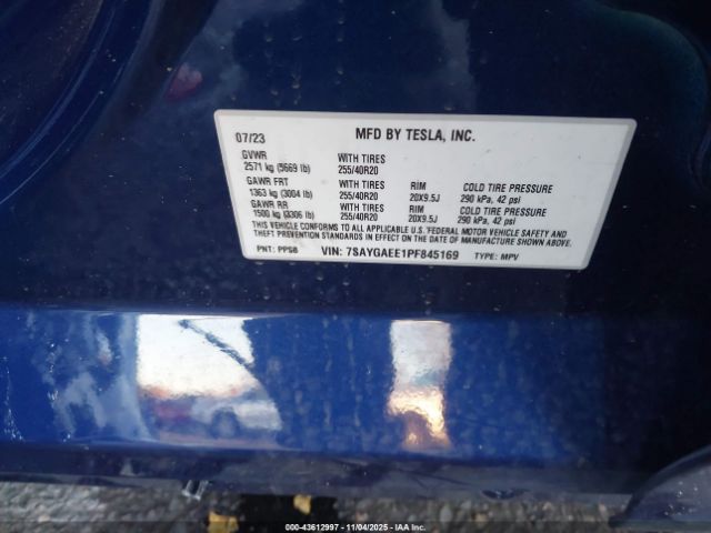 2023 TESLA MODEL Y 7SAYGAEE1PF845169 Photo 8