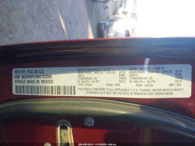 2022 RAM 2500 3C6UR5FL0NG103080 Photo 8