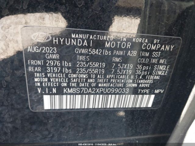 2023 HYUNDAI SANTA FE PLUG-IN HYBRID KM8S7DA2XPU099033 Photo 8