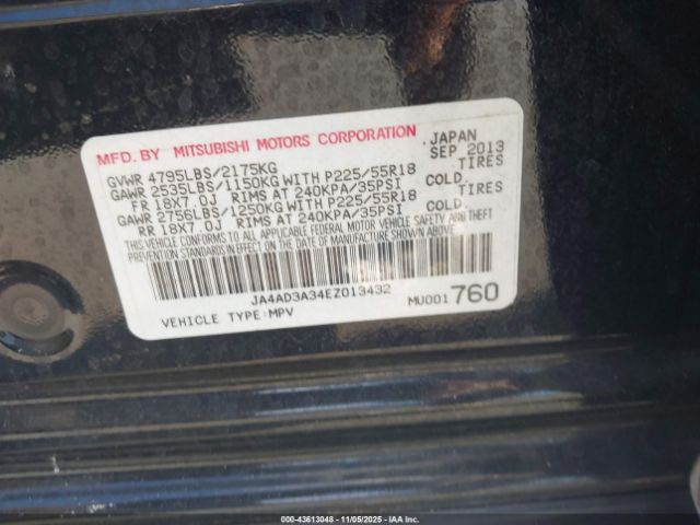 2014 MITSUBISHI OUTLANDER JA4AD3A34EZ013432 Photo 8