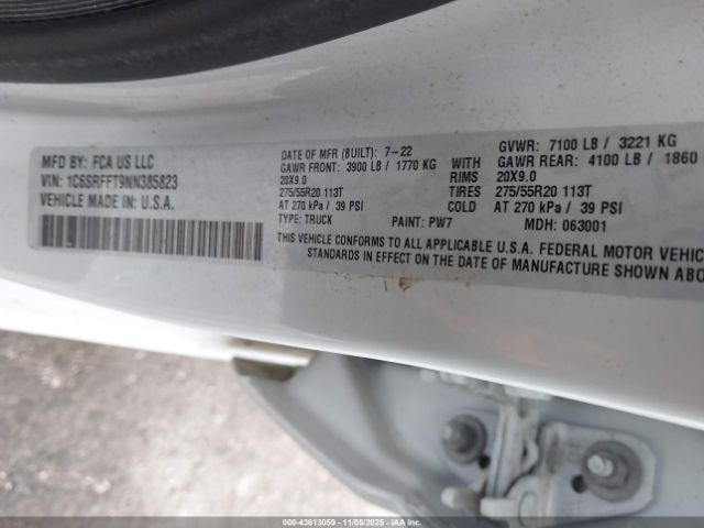 2022 RAM 1500 1C6SRFFT9NN385823 Photo 8