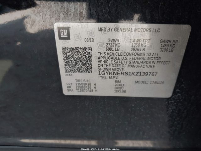 2019 CADILLAC XT5 1GYKNERS1KZ139767 Photo 8