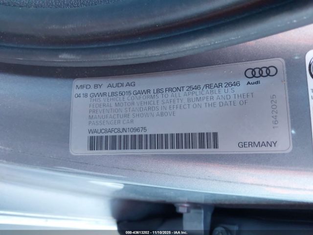 2018 AUDI A6 WAUC8AFC8JN109675 Photo 8