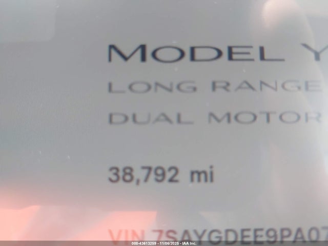 7SAYGDEE9PA076306 Tesla Model Y Awd/long Range Dual Motor All-wheel Drive
