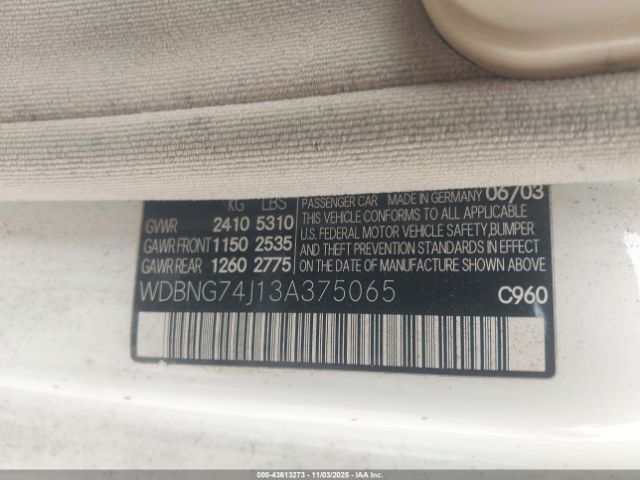 2003 MERCEDES-BENZ S 55 AMG WDBNG74J13A375065 Photo 8