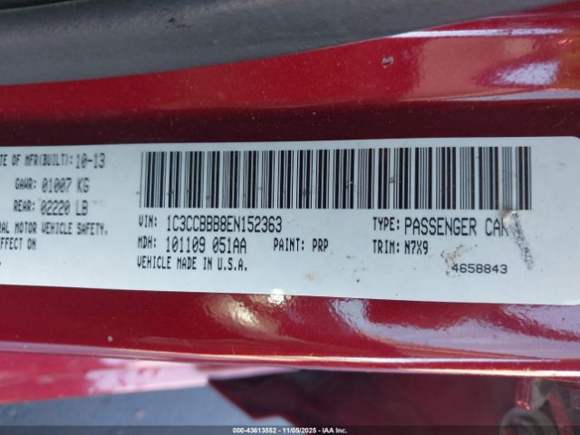 2014 CHRYSLER 200 1C3CCBBB8EN152363 Photo 8