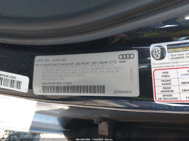 2013 AUDI A6 WAUGFAFC9DN121832 Photo 8
