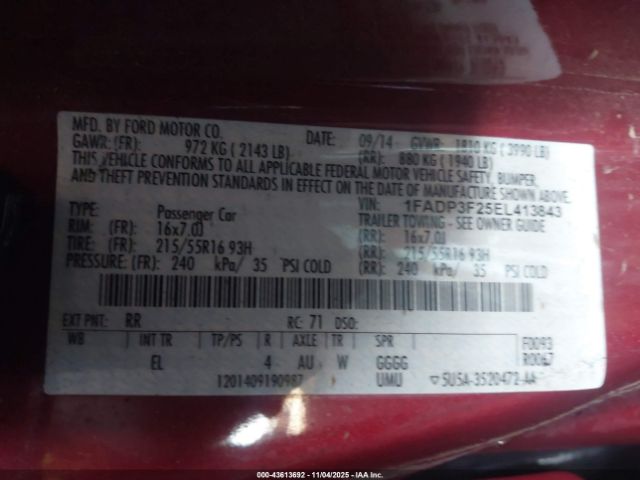 2014 FORD FOCUS 1FADP3F25EL413843 Photo 8