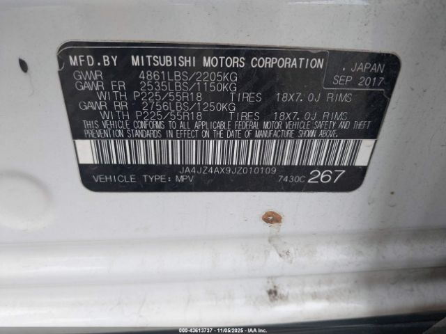 2018 MITSUBISHI OUTLANDER JA4JZ4AX9JZ010109 Photo 8